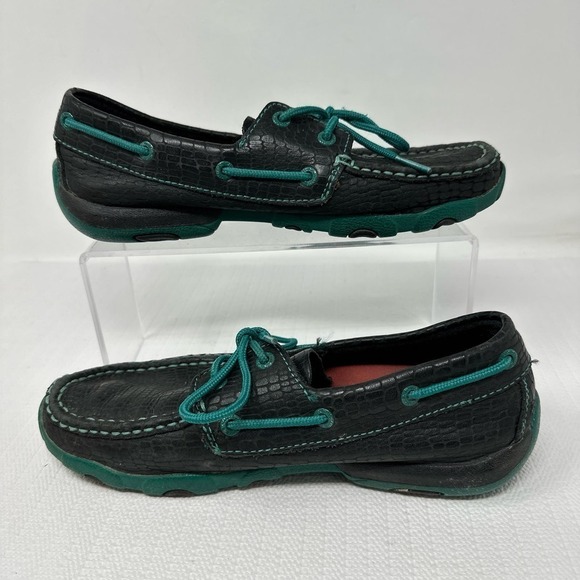 Twisted X Women's Black Crocodile Print Leather Moccasin Shoes 7M - Picture 11 of 12
